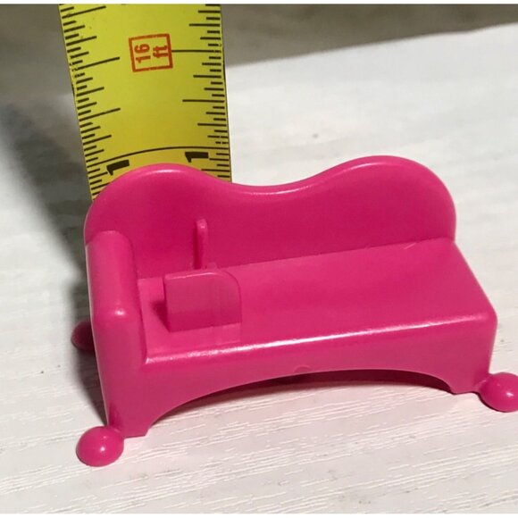 Miniature Pink Dollhouse Sofa Couch Furniture 1.5" - Picture 5 of 6
